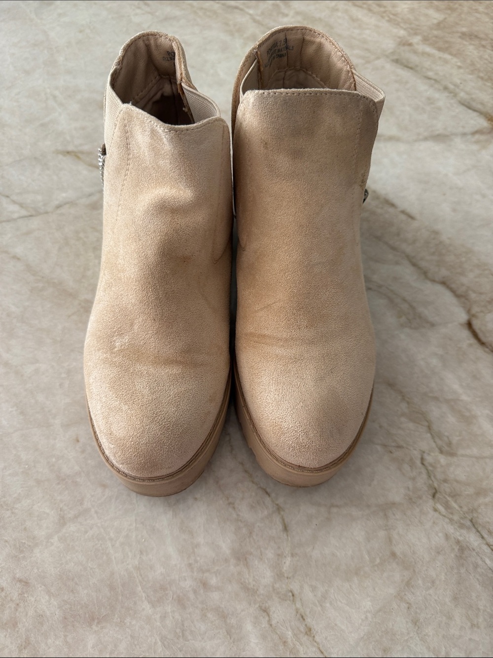 Women’s Beige Suede Ankle Boots - Stylish Neutral Booties